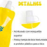 Squeeze Dobrável Com Mosquetão 480ml - Amarelo (acompanha brinde) - 1