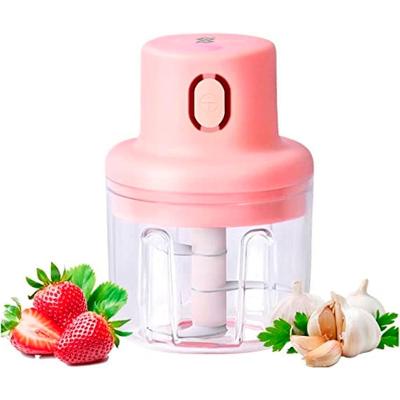 Mini Processador e Triturador de Alimentos 250ml Recarregáveis - Rosa