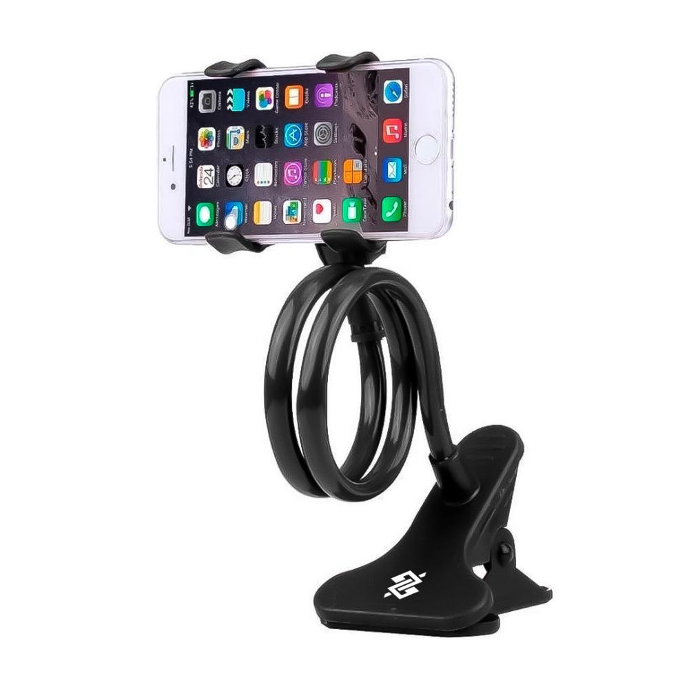 Suporte Comprido Flexível de Celular com Prendedor Articulado para Cama e Mesa Preto - 4