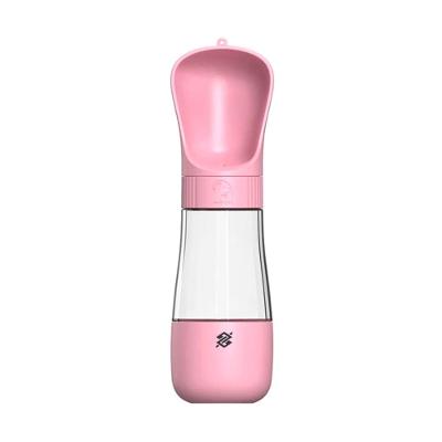 Garrafa Bebedouro Pet Portátil 2 em 1 Água e Ração - Rosa
