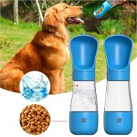 Garrafa Bebedouro Pet Portátil 2 em 1 Água e Ração - Azul - 2