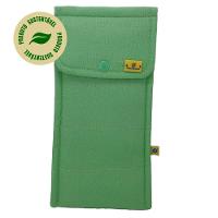 Conjunto de 3 Talheres Bege com Porta Talher Tecido Verde - 2