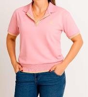 Camiseta Polo Feminina Rosa - Linha Premium Coleção Loja BB - Produto Sustentável - 1