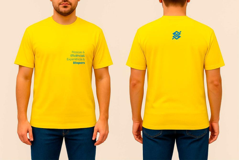 Camiseta Básica Masculina Amarela - Coleção DIOPE - Produto Sustentável - 1