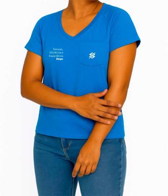 Camiseta T-Shirt Feminina Azul - Coleção DIOPE - Produto Sustentável