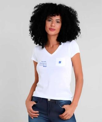 Camiseta T-Shirt Feminina Branca - Coleção DIOPE - Produto Sustentável