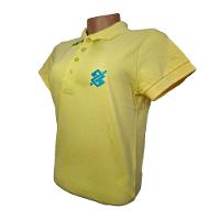 Camiseta Polo Pique Bordada Premium Feminina Amarela - 3