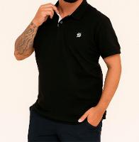 Camiseta Polo Linha Premium Masculina Preta - Coleção Loja BB - Produto Sustentável - 1