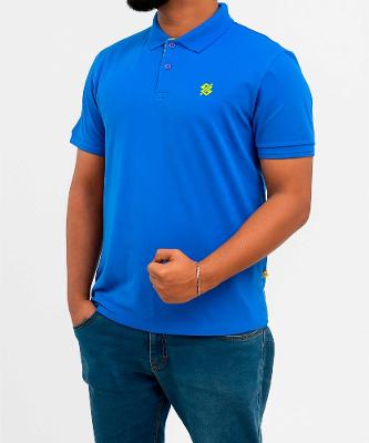 Camiseta Polo Linha Premium Masculina Azul - Coleção Loja BB - Produto Sustentável