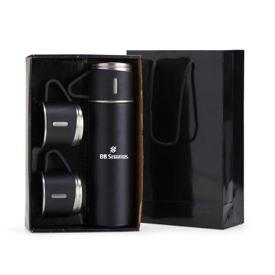 Kit Garrafa Térmica 450ml com Duas Xícaras - BB SEGUROS