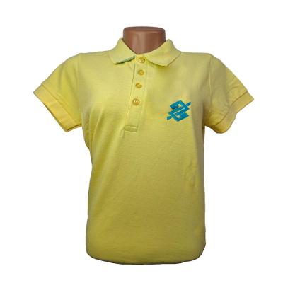Camiseta Polo Pique Slim Premium Feminina - Amarela