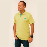 Camiseta Polo Pique Slim Premium Masculina - Amarela - 1