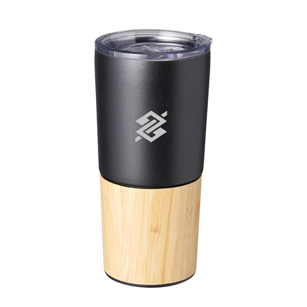 Copo Térmico 600ml em Inox com Detalhe em Bambu e Tampa Acrílica - 1