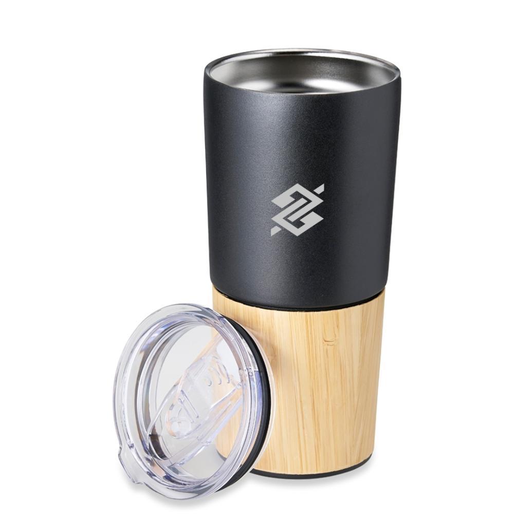 Copo Térmico 600ml em Inox com Detalhe em Bambu e Tampa Acrílica - 2
