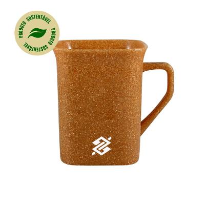 Caneca Quadrada 250ml - Madeira Clara