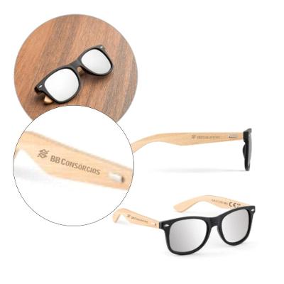Óculos de sol em PP e bambu com bolsa de transporte- BB CONSÓRCIOS