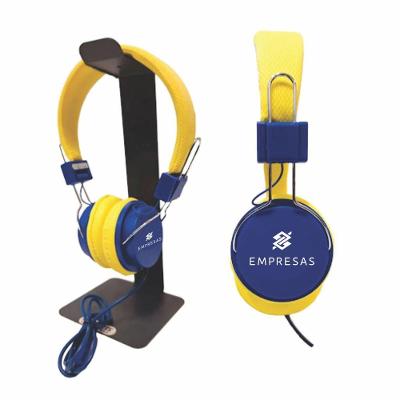 Fone de Ouvido com Microfone - Amarelo e Azul BB EMPRESAS