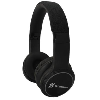 Fone de ouvido Bluetooth com Revestimento em Couro Sintético - Preto - BB CONSÓRCIOS