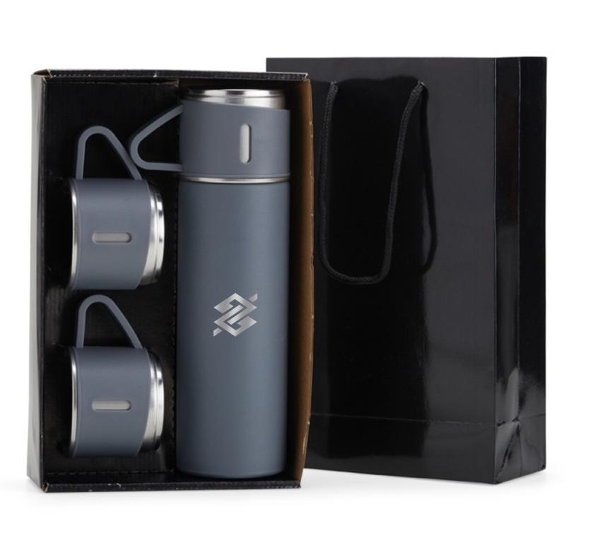 Kit Garrafa Térmica 450ml com Duas Xícaras - BB CONSÓRCIOS - 4