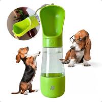 Garrafa Bebedouro Pet Portátil 2 em 1 Água e Ração - Verde - 1