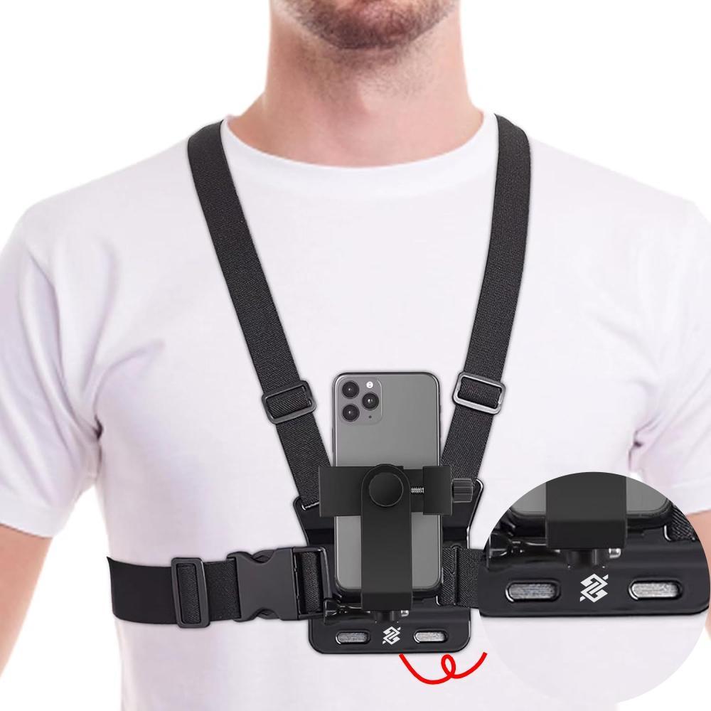Suporte Peitoral Ajustável para Celular e GoPro – Colete para Filmagens - 1