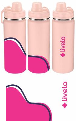 GARRAFA TÉRMICA INOX 570ML LOGO ROSA