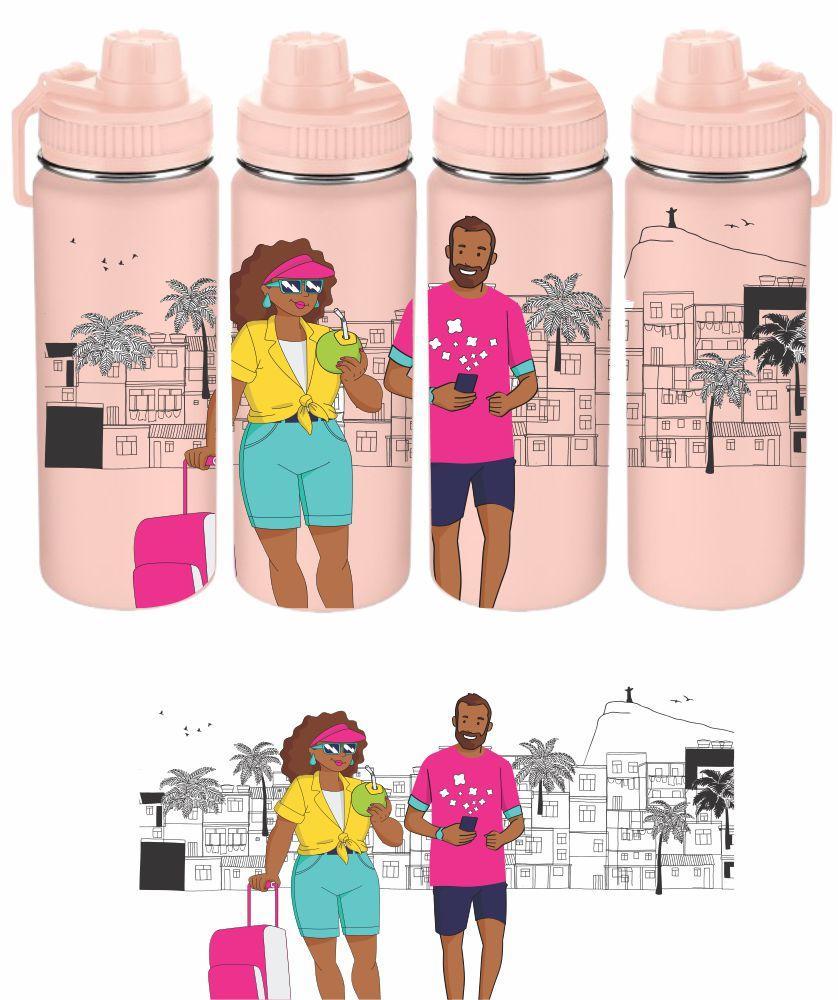 GARRAFA TÉRMICA INOX 570ML LOGO RIO - 1