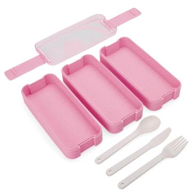 Marmita Palha de Trigo 3 Divisórias - Cores Diversas - Produto Sustentável - Coleção Loja BB