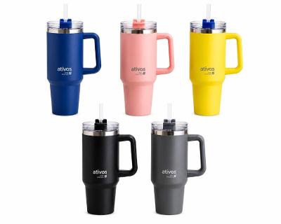 Caneca Térmica 1,2L - Ativos Cor:Amarela;Tamanho:1,2