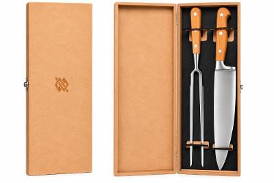 Kit Churrasco Premium trinchante e Faca 02 Peças com Caixa MDF Personalizada – Coleção Loja BB