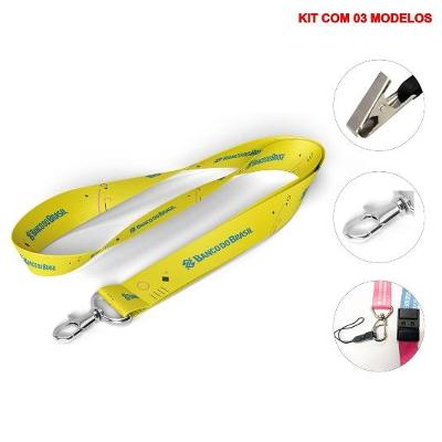 Kit com 03 Cordão para Crachás - Banco do Brasil - Coleção Loja BB COR:BB