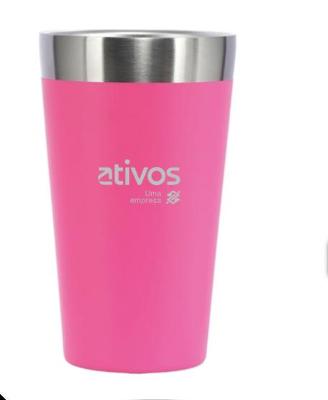 Copo Térmico 473ml - Coleção BB Ativos Cor:Rosa;Tamanho:473ml