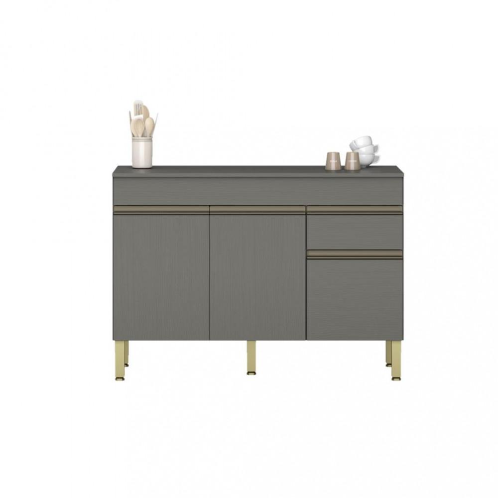 Balcão 3 Portas 1 Gavetas com Tampo 120cm Line Kits Paraná - 1