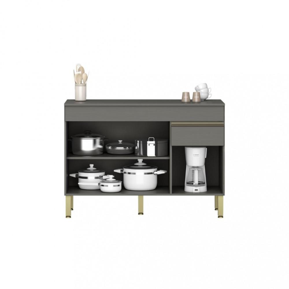 Balcão 3 Portas 1 Gavetas com Tampo 120cm Line Kits Paraná - 2