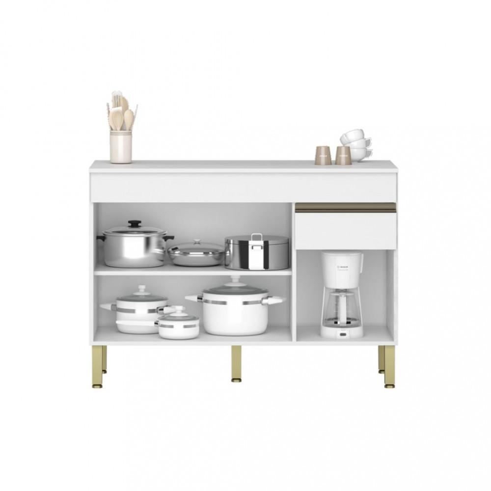 Balcão 3 Portas 1 Gavetas com Tampo 120cm Line Kits Paraná - 2