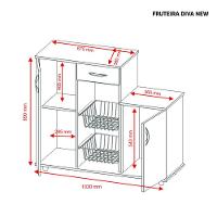 Armário com Fruteira 2 Portas 1 Gaveta Diva Notável Móveis - 5