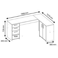 Mesa para Computador de Canto 2 Gavetas Office Notável Móveis - 3