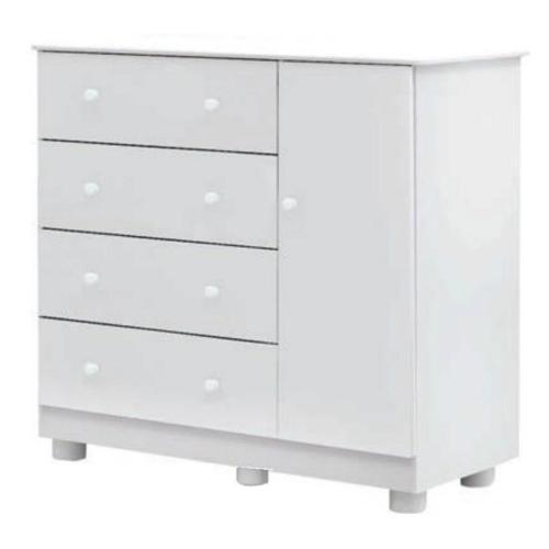 Cômoda 4 Gavetas 1 Porta Junior Móveis Peroba