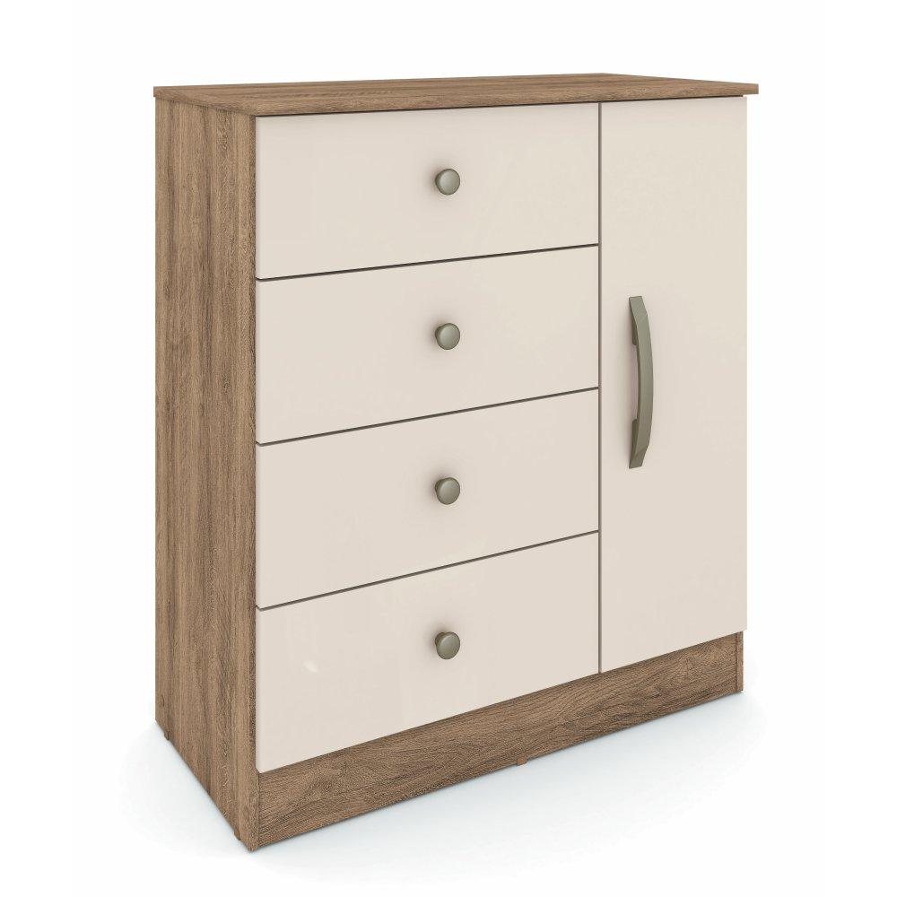 Cômoda 1 Porta 4 Gavetas Lisboa Móveis Sul - 1