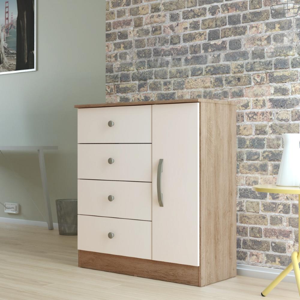 Cômoda 1 Porta 4 Gavetas Lisboa Móveis Sul - 3