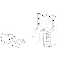 Penteadeira Camarim com Espelho 3 Gavetas PE2010 Tecno Mobili - 5