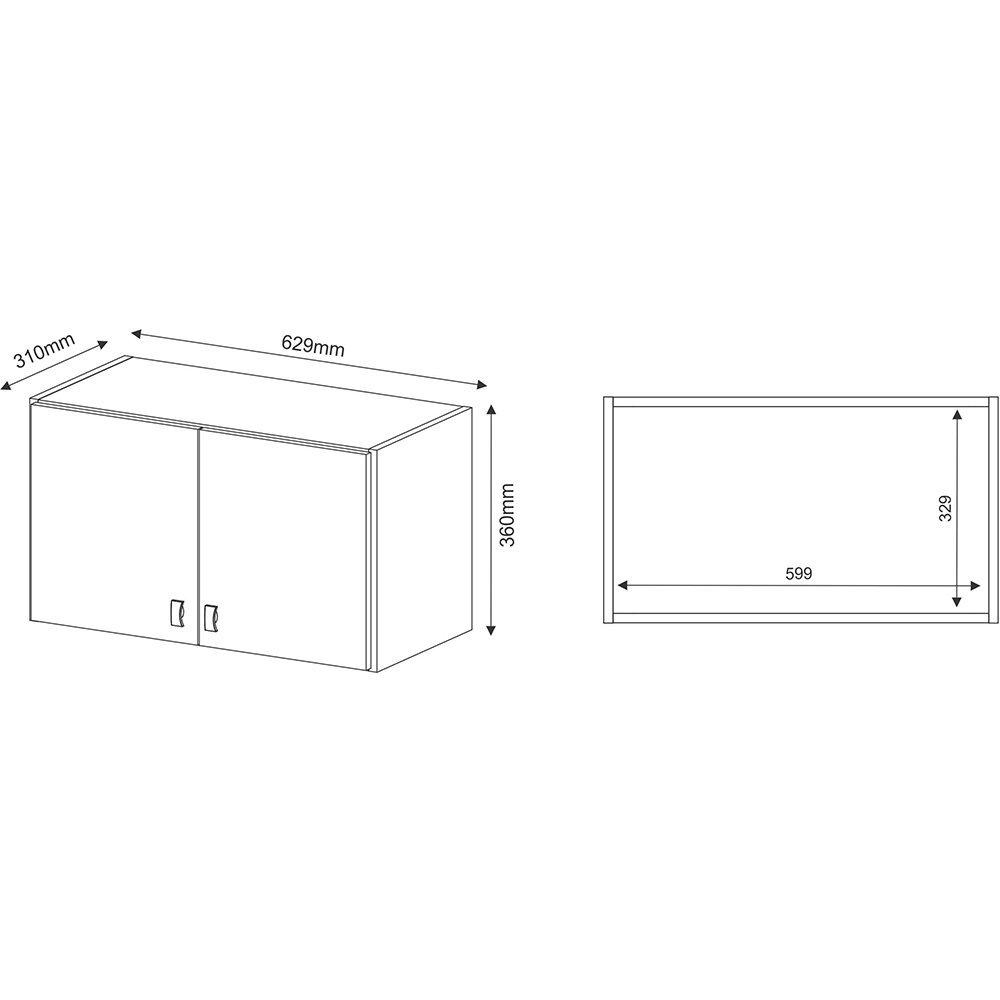 Armário Aéreo Baixo Multiuso 2 Portas AM3103 Tecno Mobili - 2