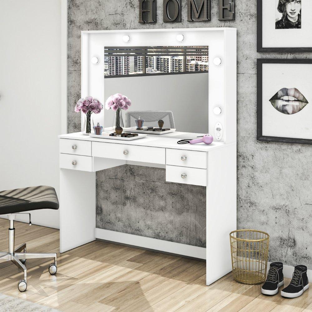 Penteadeira 5 Gavetas com Espelho MSM433 Movelbento - 1