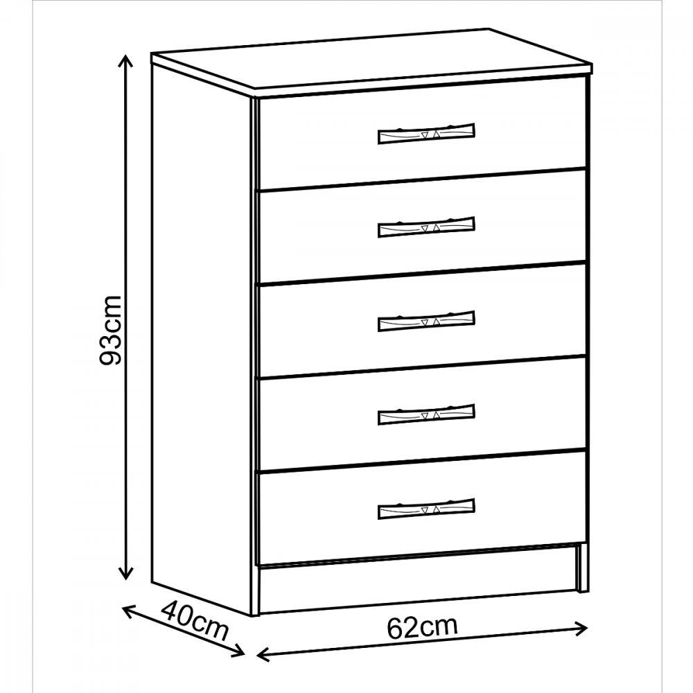 Cômoda 5 Gavetas Maxi Evidência Móveis - 3