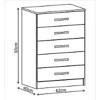 Cômoda 5 Gavetas Maxi Evidência Móveis - 3