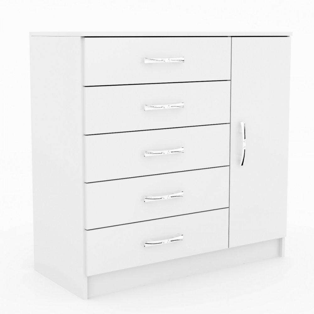 Cômoda 5 Gavetas 1 Porta Zurique Evidência Móveis - 1