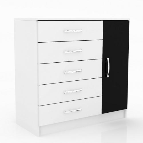 Cômoda 5 Gavetas 1 Porta Zurique Evidência Móveis