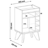 Aparador Bar com Adega 4 Garrafas e Espelho Drink Artely - 5