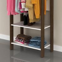 Armário Closet 3 Prateleiras e 1 Cabideiro Az-1029 Tecnomobili - 3