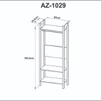 Armário Closet 3 Prateleiras e 1 Cabideiro Az-1029 Tecnomobili - 5